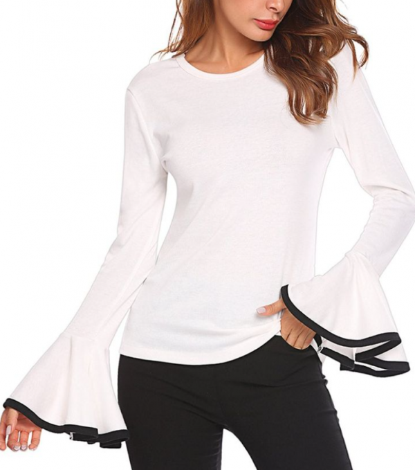 Kemeja dengan lengan trompet atau flare